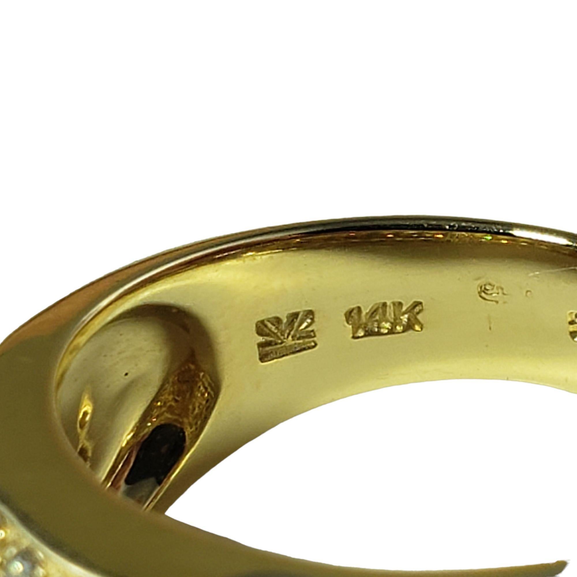 LeVian 14 Karat Yellow Gold Chocolate and White Diamond Band Ring Size 7 2