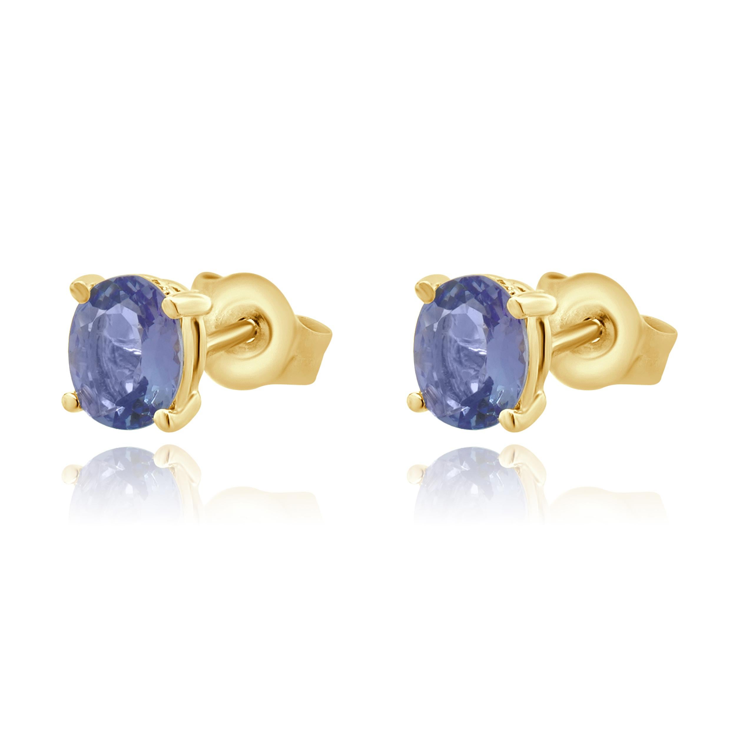 Orecchini Levian in oro giallo 14 carati con tanzanite in vendita