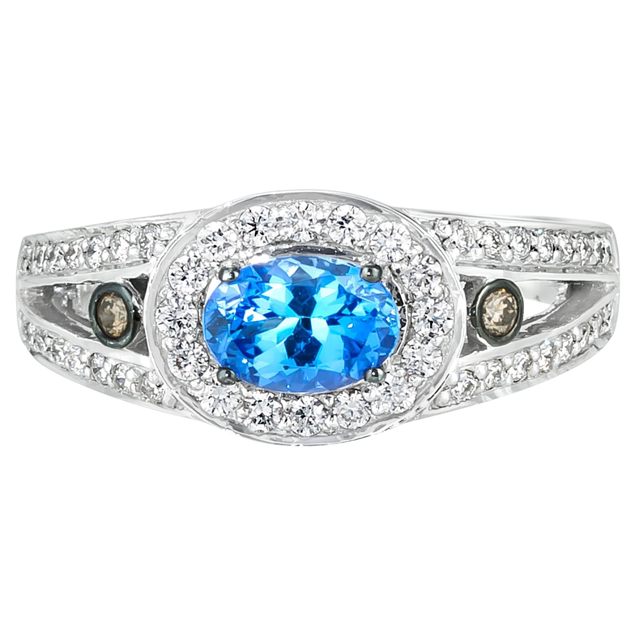 Le Vian 14k Gold, Oval Gem White / Chocolate Diamond Engagement Ring