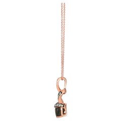 LeVian Collier pendentif en or rose 14 carats avec quartz chocolat 2 carats et diamants