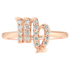 Le Vian 14K Rose Gold Champagne Diamond Virgo Zodiac Sign Fashion Ring