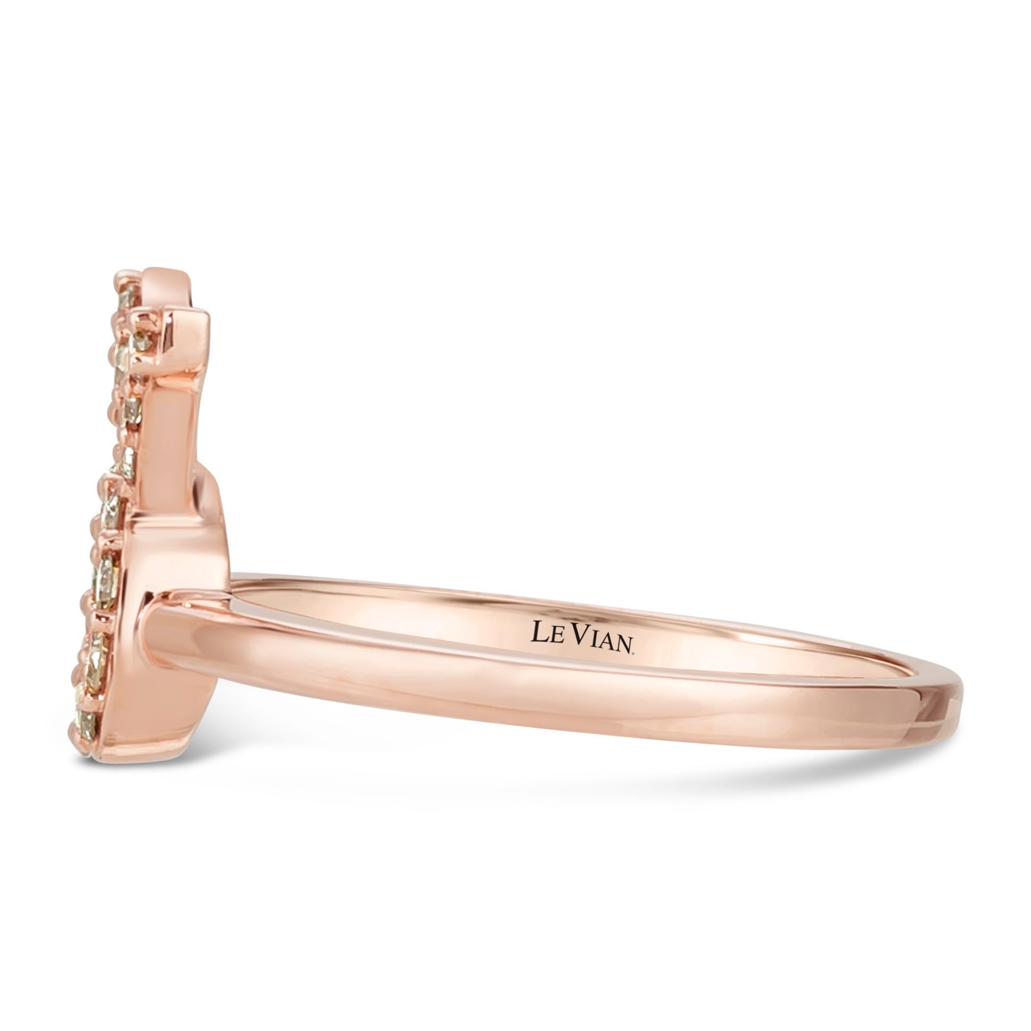 Levian 14K Rose Gold Champagne Diamond Zodiac Sign Fashion Ring Taurus Size 7
