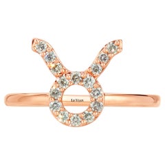 Le Vian 14K Rose Gold Champagne Diamond Zodiac Sign Fashion Ring Taurus