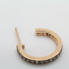 LeVian 14 Karat Rose Gold Chocolate Diamond Hoop Earrings