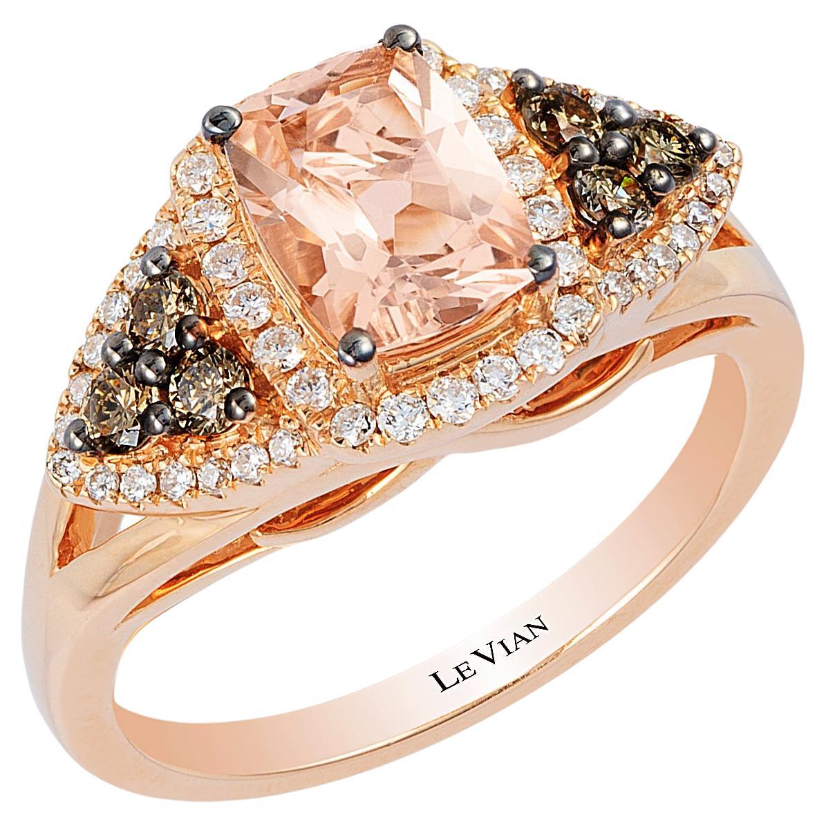 Levian 14K Rose Gold White Chocolate Diamond Engagement Ring