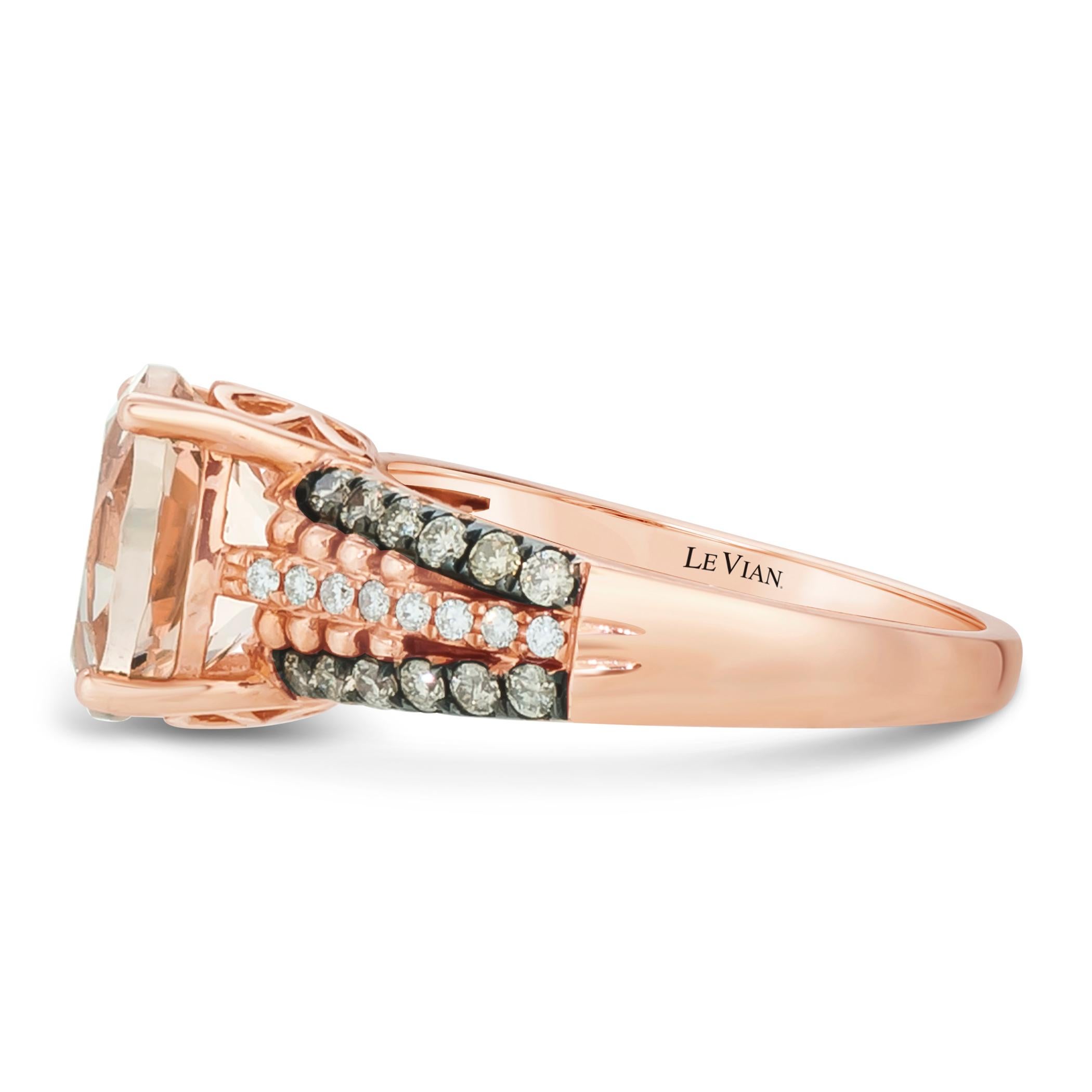 Levian: Verlobungsring, 14 Karat Roségold Morganit, weißer Schokolade-Diamant im Zustand „Neu“ in Great Neck, NY