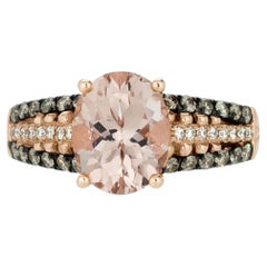Levian: Verlobungsring, 14 Karat Roségold Morganit, weißer Schokolade-Diamant