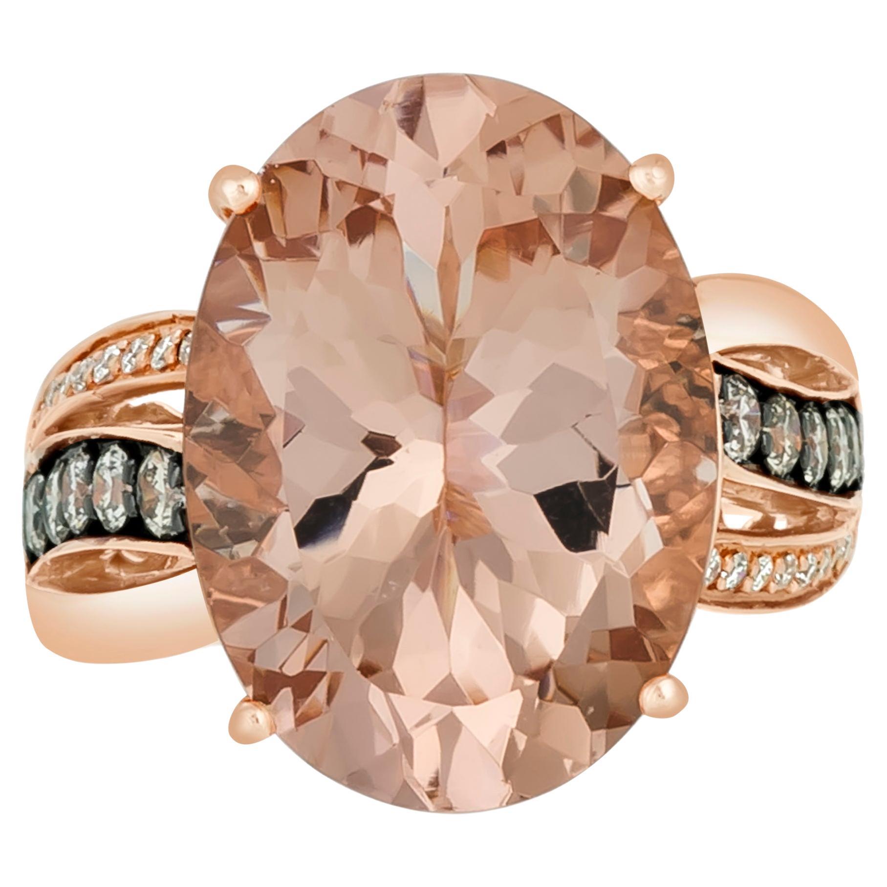 Le Vian 14K Rose Gold Morganite White Chocolate Diamond Fashion Ring