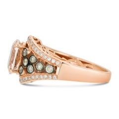Levian 14K Rose Gold Morganite White Chocolate Diamond Flared Fashion Ring