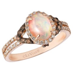 Le Vian 14k Rose Gold Opal Cabochon White Chocolate Diamond Fashion Ring
