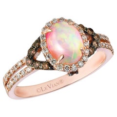 LeVian 14K Roségold Opal Cabochon Weiß/Chocolat Diamant Mode Ring