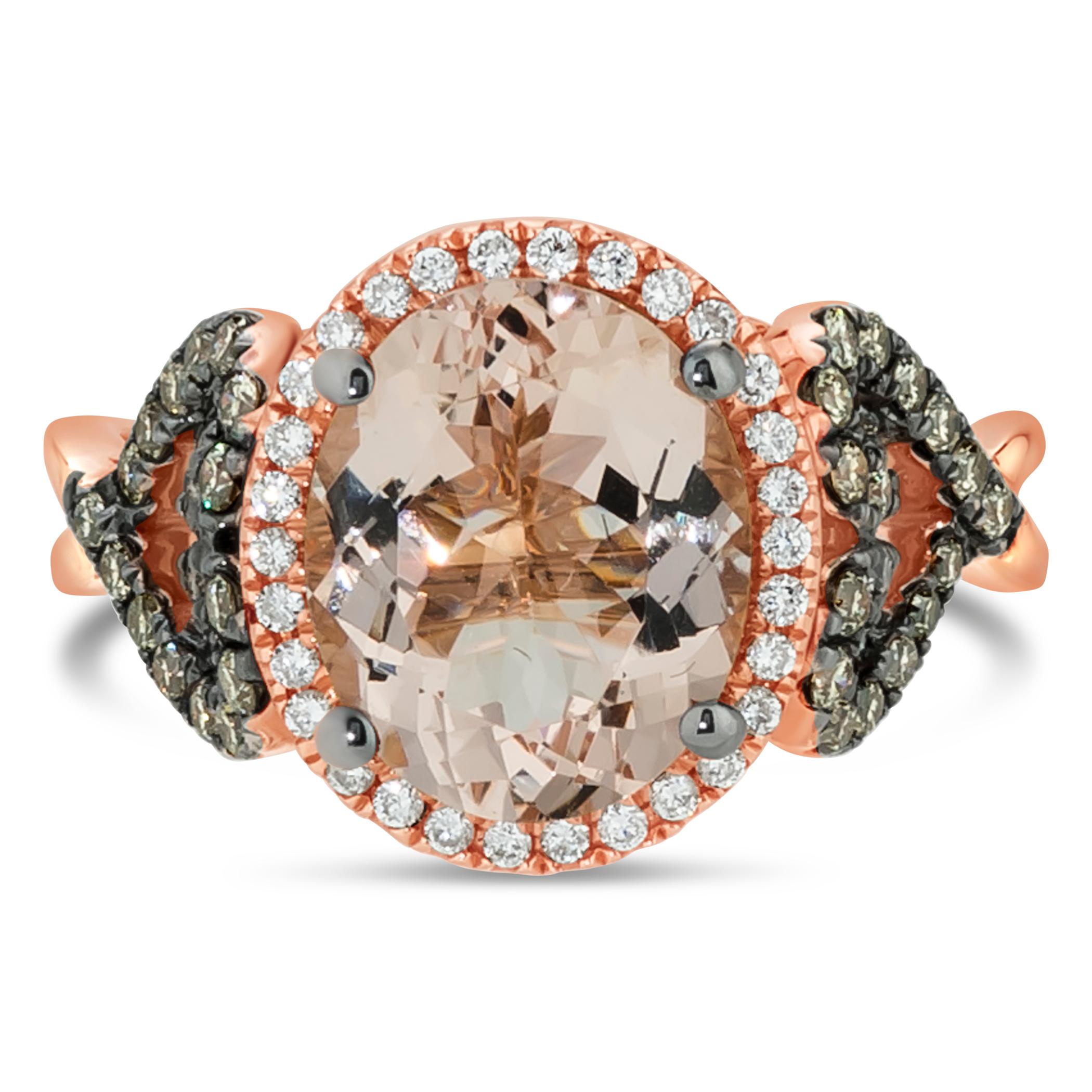 Le Vian Chocolatier® Ring featuring 2  1/2 cts. Peach Morganite™, 3/8 cts. Chocolate Diamonds® , 1/8 cts. Vanilla Diamonds®  set in 14K Strawberry Gold®

The Le Vian Grand Sample Sale is here again with incredible mark-downs! This sophisticated ring