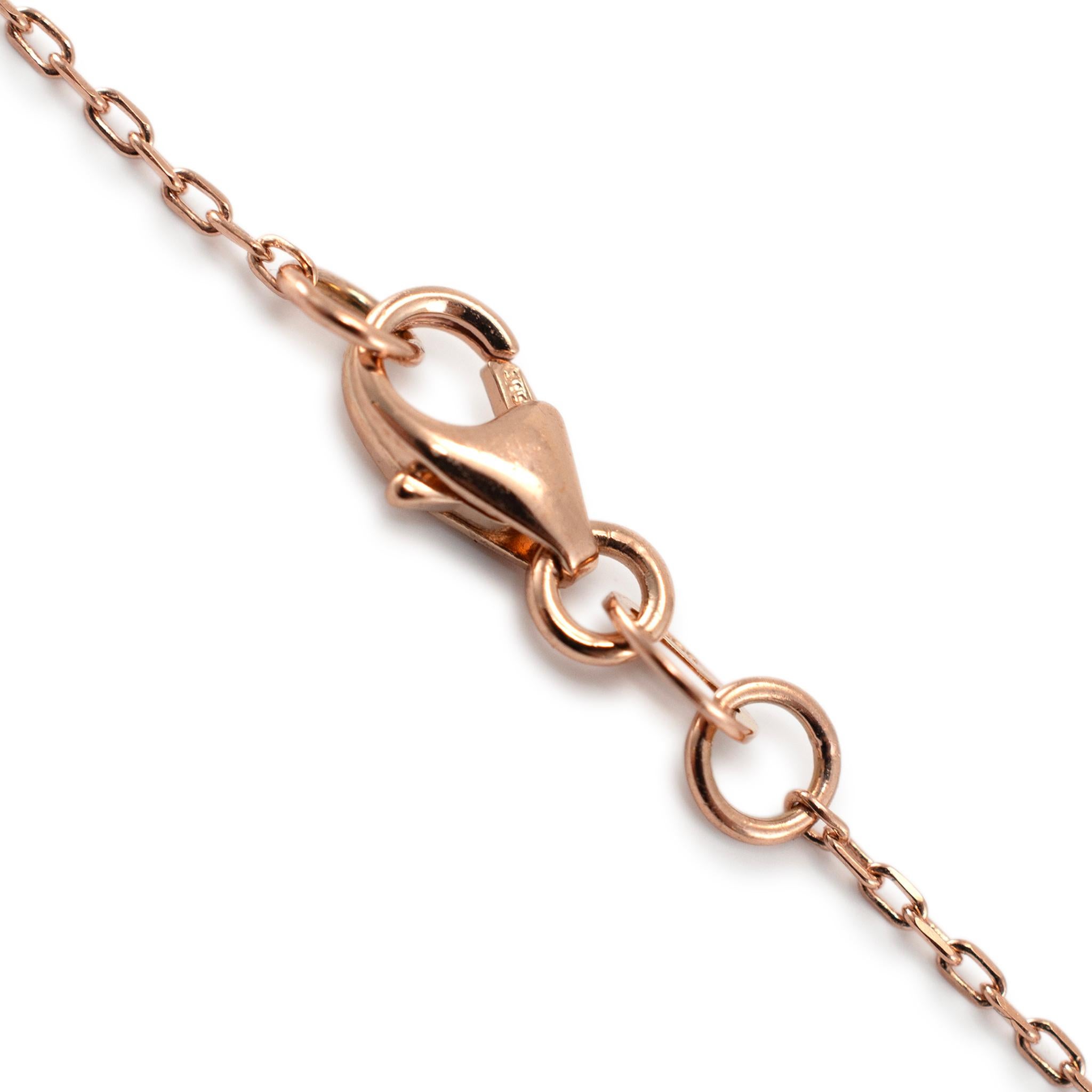 Levian Halskette mit Schmetterlingsanhänger, 14 Karat Roségold Pavé Schokoladen-Diamant Damen