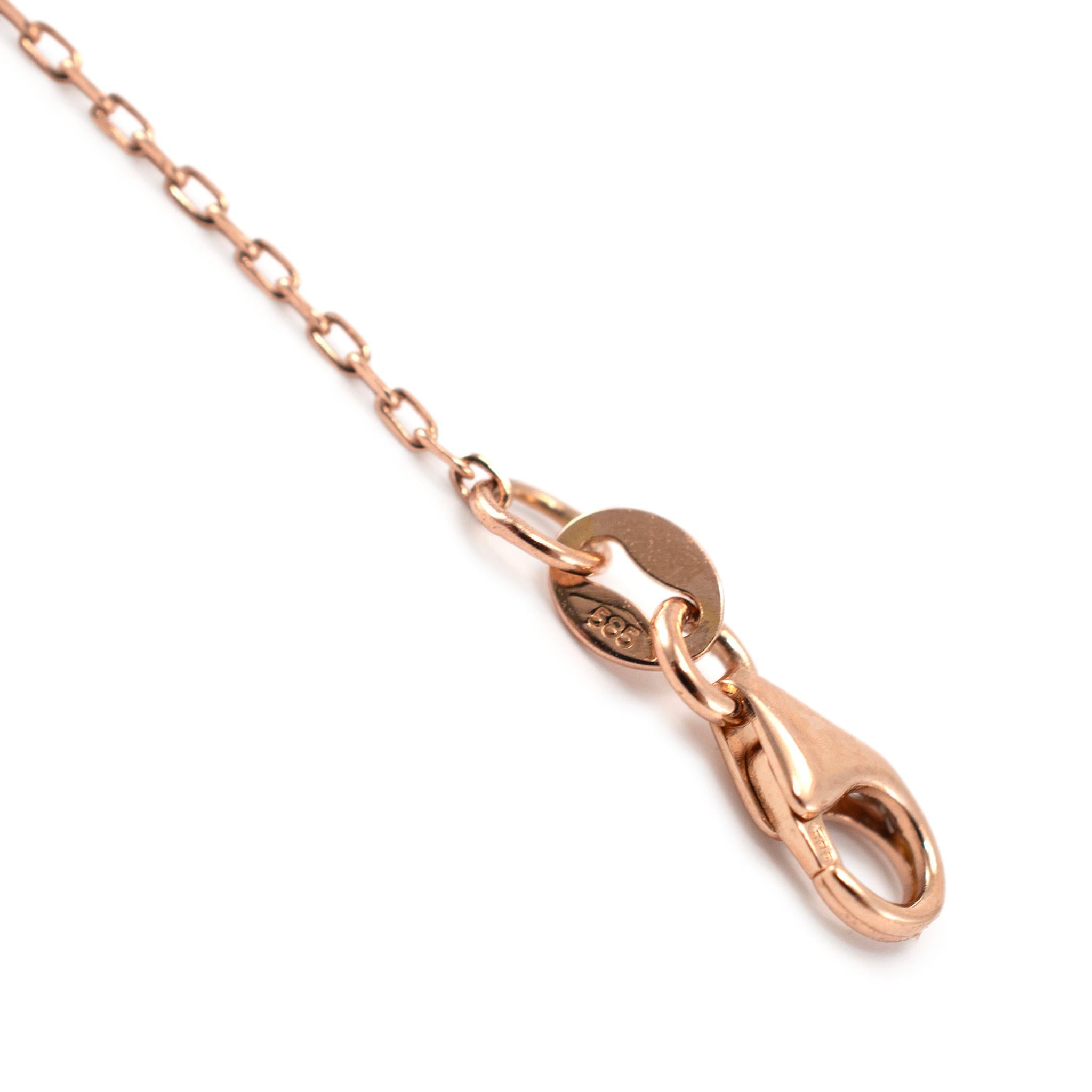 Levian Halskette mit Schmetterlingsanhänger, 14 Karat Roségold Pavé Schokoladen-Diamant 1