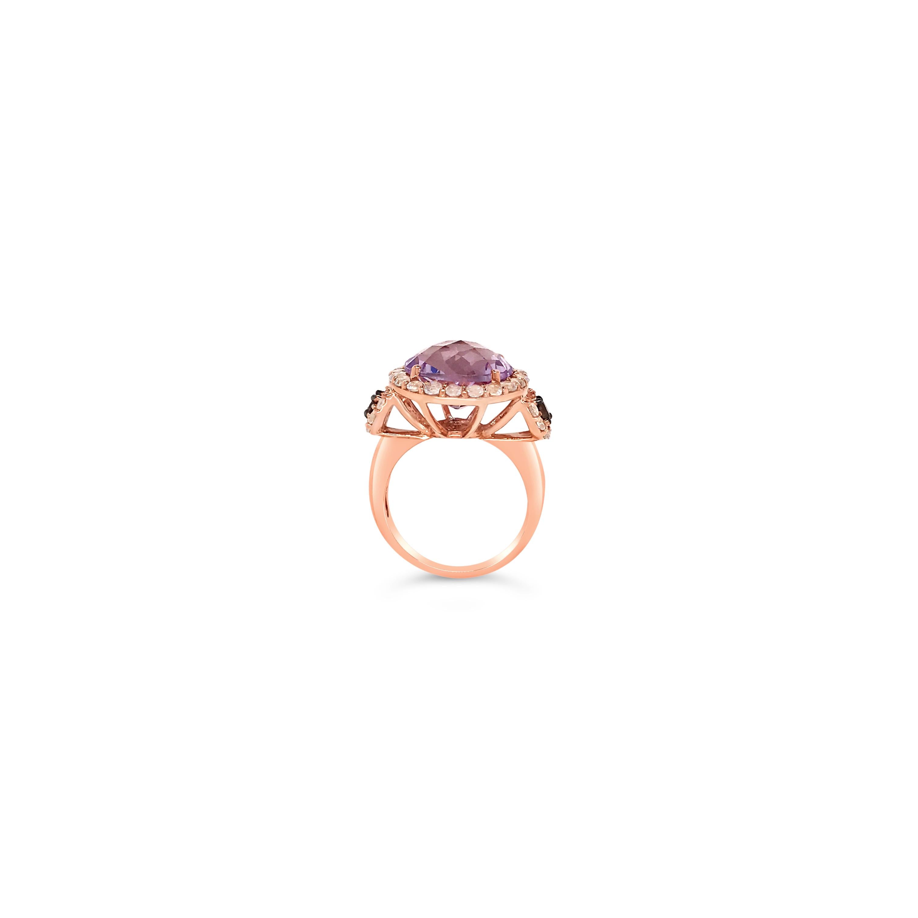 levian pink amethyst rose gold ring
