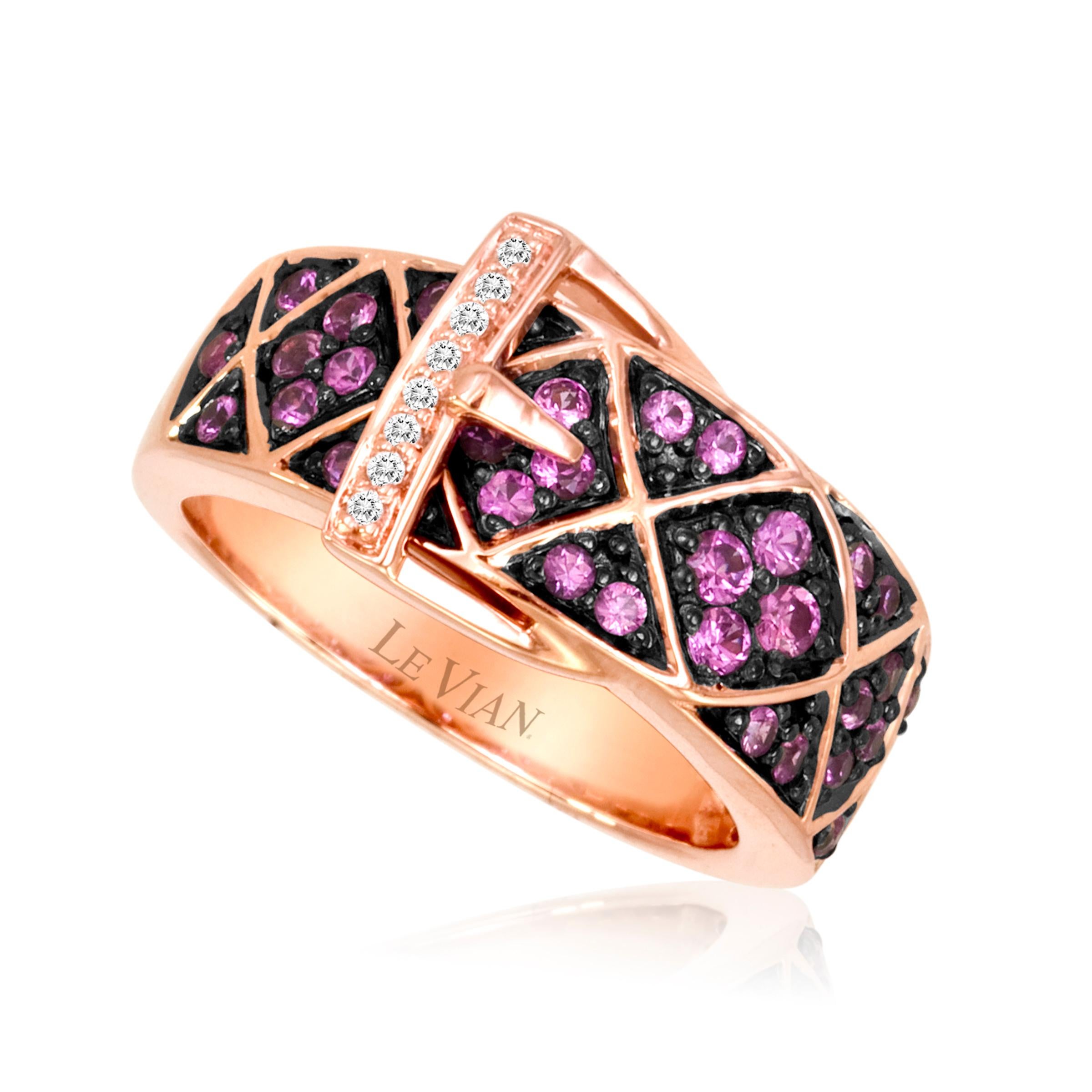 Grand Sample Sale Ring featuring 5/8 cts. Bubble Gum Pink Sapphire™, 1/20 cts. Vanilla Diamonds®  set in 14K Strawberry Gold®
