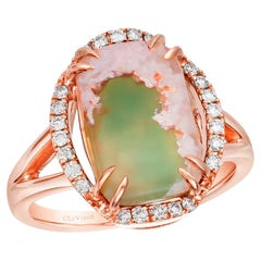 LeVian 14K Rose Gold Plated .925 Sterling Silver Cushion Shaped Green Aquaprase 