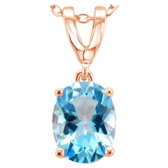LeVian Bague en plaqué or rose 14 carats et argent sterling .925 avec topaze bleue taille ovale en forme de V