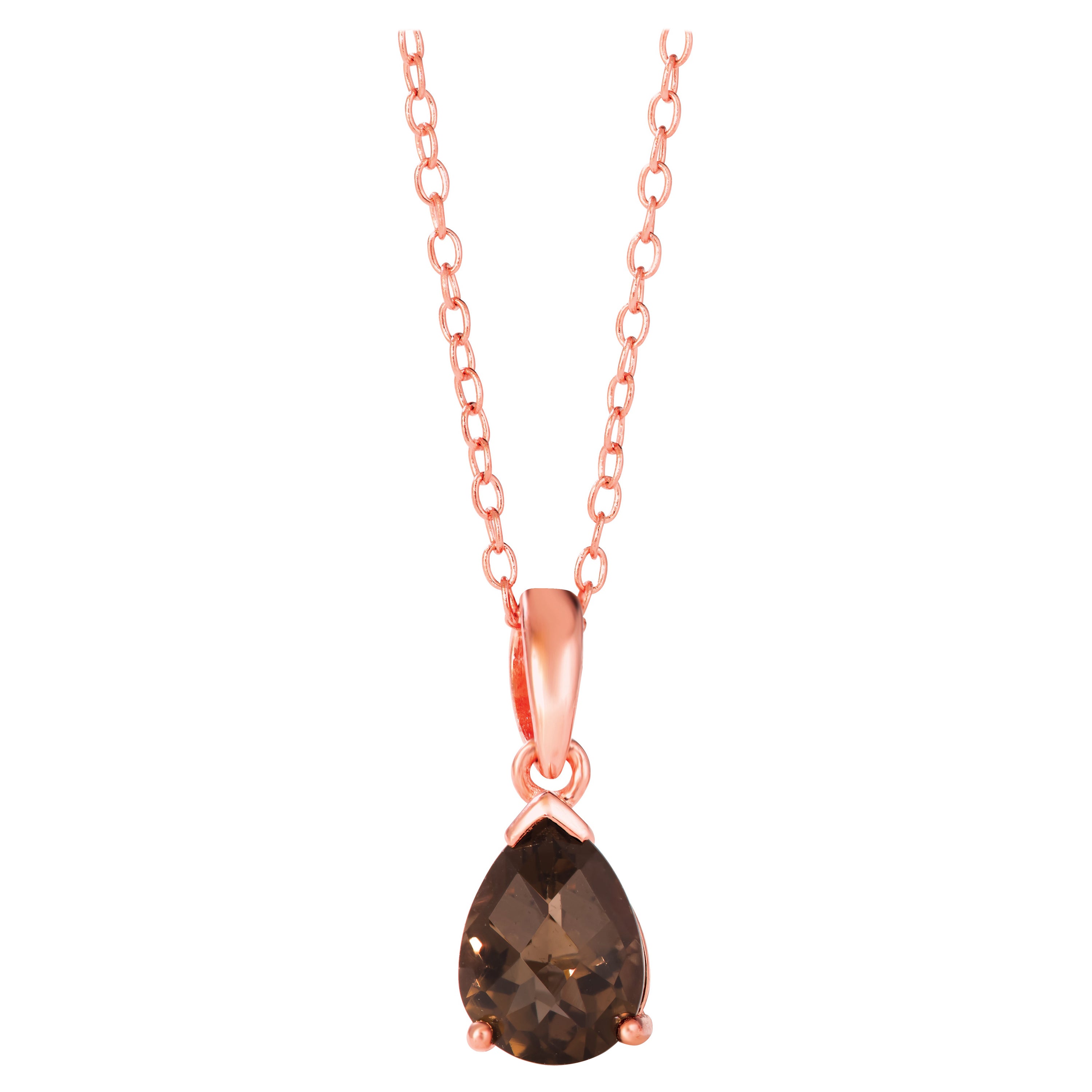 LeVian 14K Rose Gold Plated .925 Sterling Silver Pear Shape Checkerboard Cut For Sale