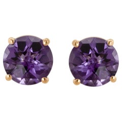 LeVian 14K Rose Gold Purple Amethyst Beautiful 2 CTTW Pushback Stud Earrings