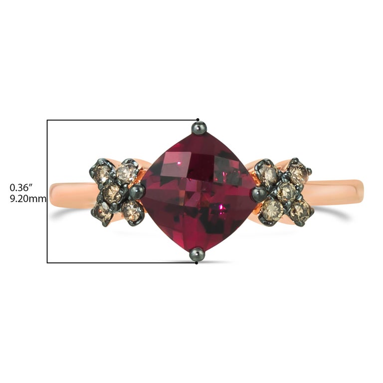 Women's or Men's Le Vian 14K Rose Gold, Rhodolite Garnet Chocolate Diamond Ring For Sale
