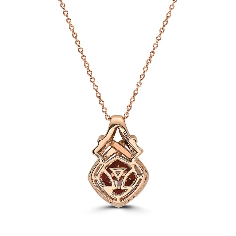 Vianne Red Heart Rhodolite Garnet Pendant Necklace in 18k Gold Vermeil