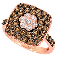 LeVian LeVian 14K Roségold Rund Braun Schokolade Diamanten Schöne Fancy Cluster Ring