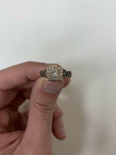 LeVian 14K Rose Gold Round Chocolate Brown Diamond Bridal Wedding Band Ring