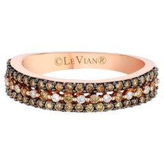 LeVian 14K Rose Gold Round Chocolate Brown Diamond Classic Fancy Cocktail Ring