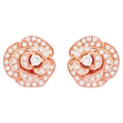 LeVian Klassische Blütenblatt-Ohrringe, 14 Karat Roségold, runder Diamant