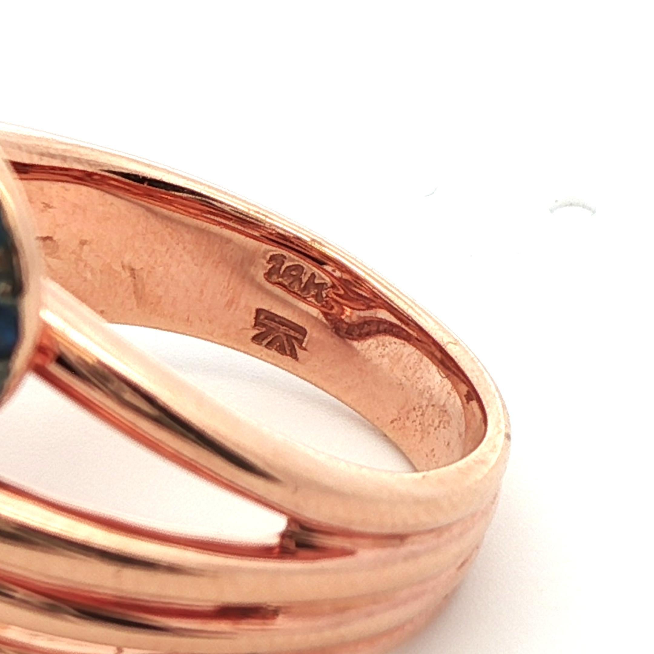 Anillo Levian de Zafiro y Diamante en Oro Rosa de 14k en venta 5