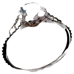 LeVian 14K Two-Tone Gold Aquamarine Round Brown Diamond Classic Bridal Halo Ring