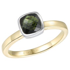 LeVian 14K Two-Tone Gold Green Tourmaline Gemstone Beautiful Cocktail Ring