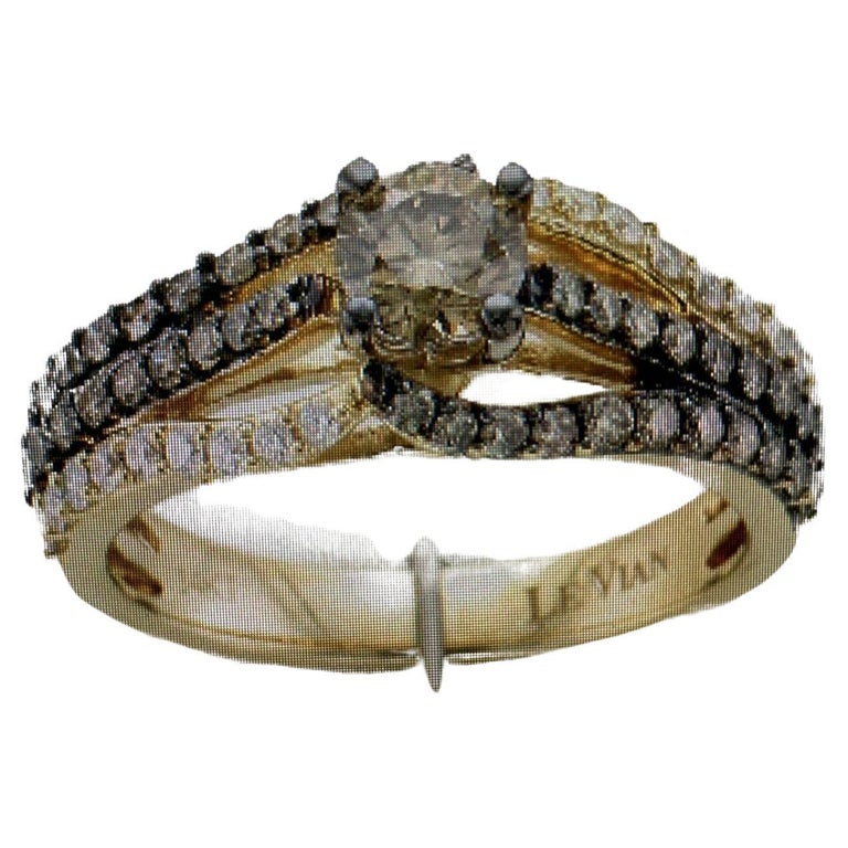 Le Vian 14K TwoTone Gold Round Chocolate Brown Diamond Bridal Wedding