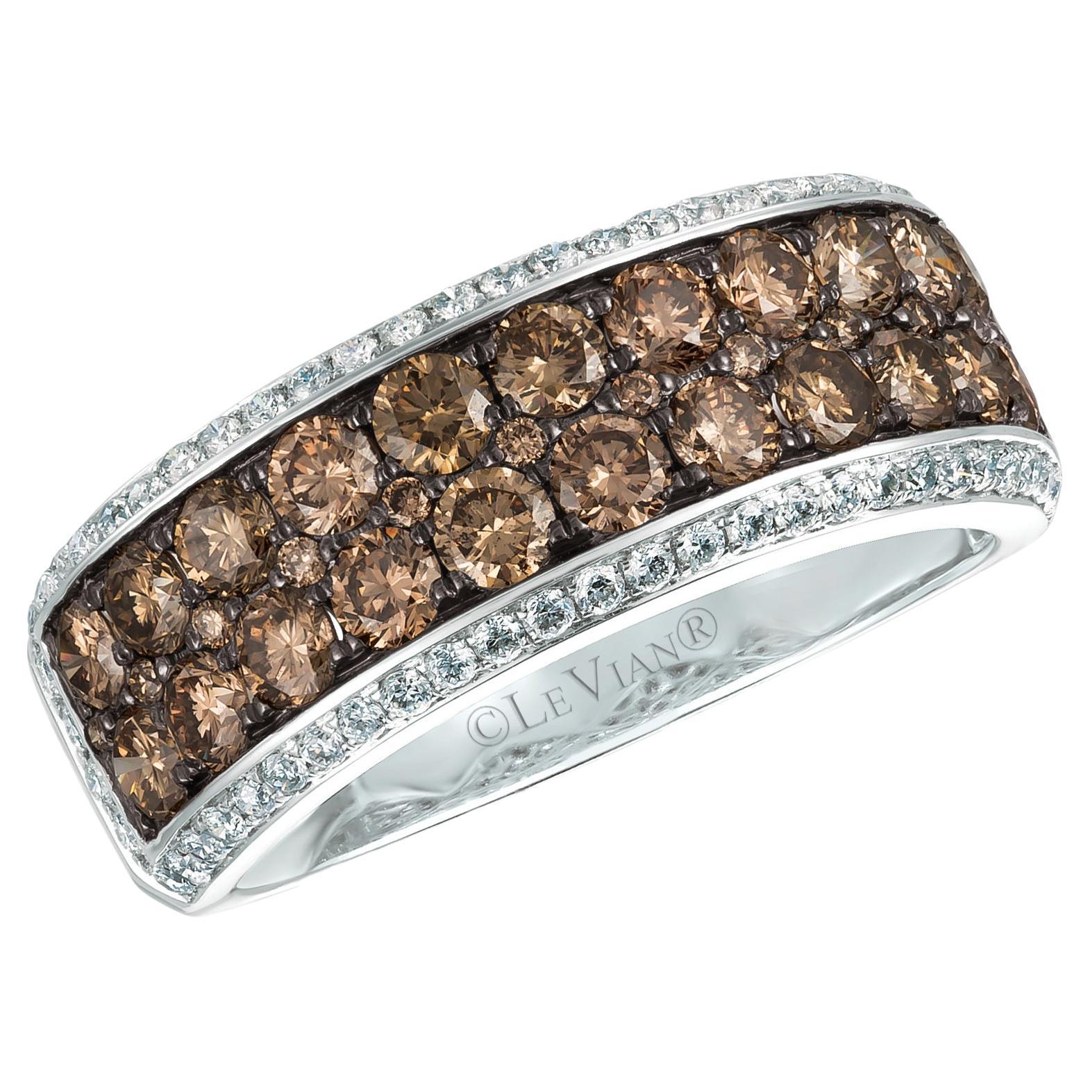 Levian 14k White Gold 2 3 Cttw Chocolate and White Diamond Ring For