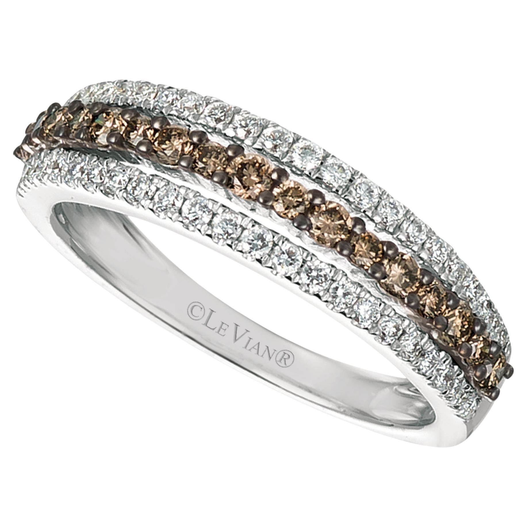 Levian 14k White Gold 2 3 Cttw Chocolate and White Diamond Ring