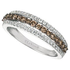 Levian 14k White Gold 2 3 Cttw Chocolate and White Diamond Ring