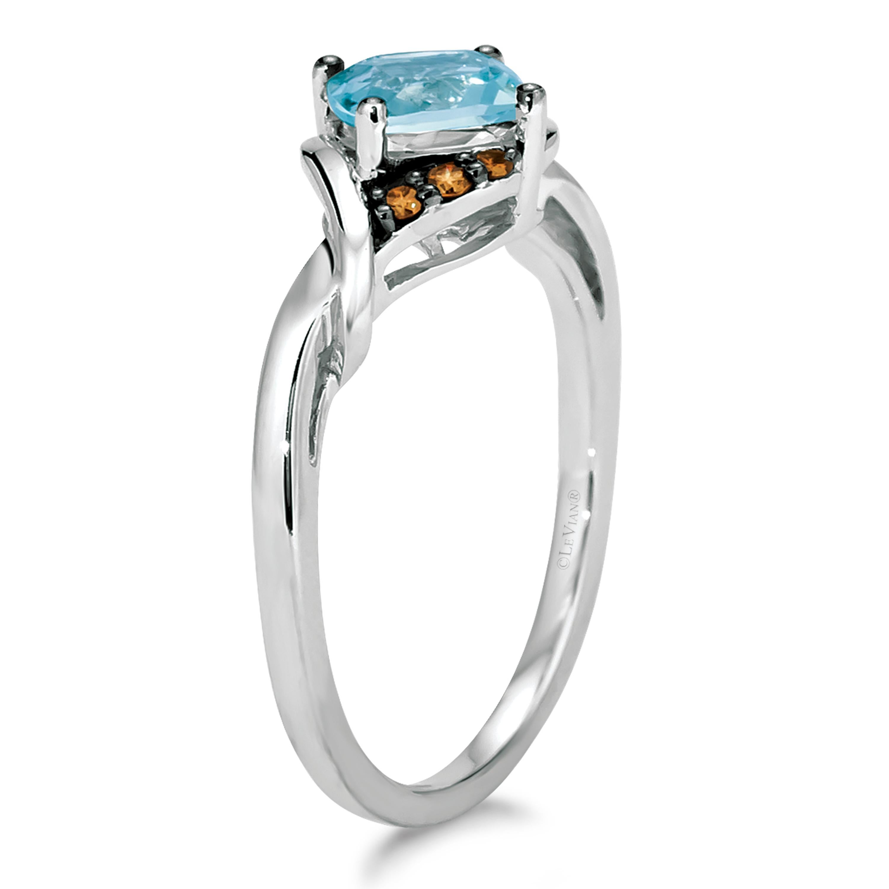 levian aquamarine and chocolate diamond ring
