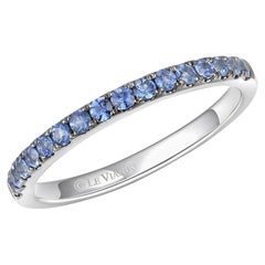 Anello da cocktail LeVian in oro bianco 14K con pietra preziosa zaffiro blu, classico e bellissimo