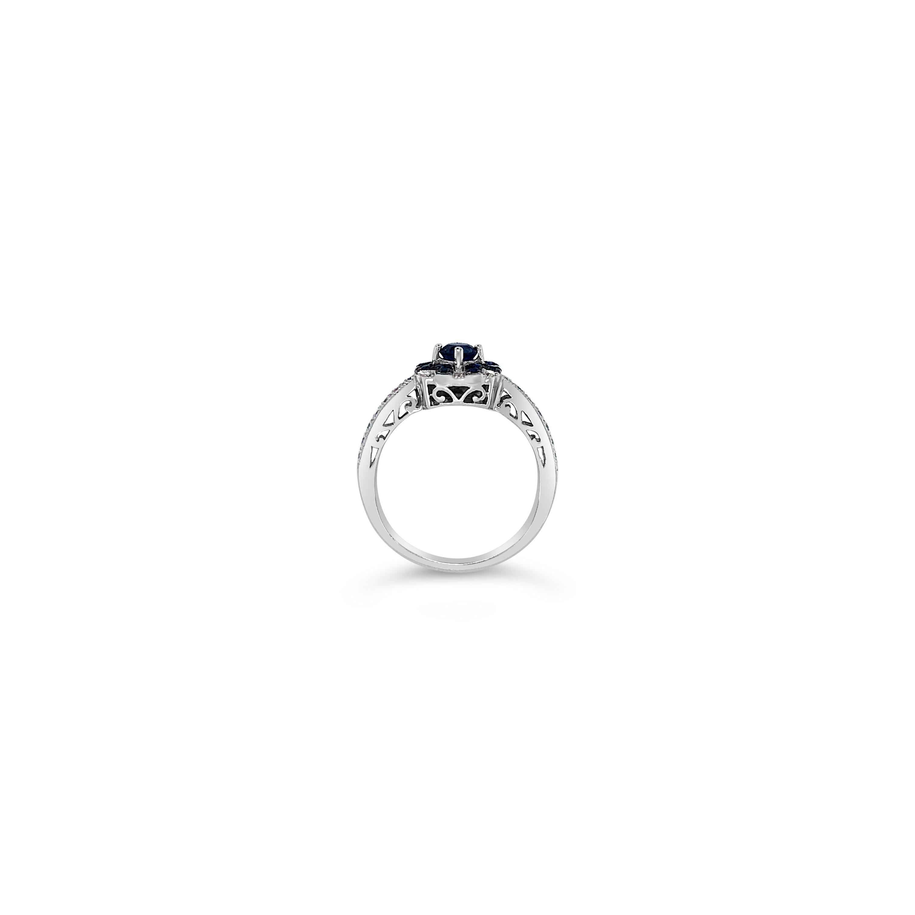 Le Vian® Ring featuring 3/8 cts. Blueberry Sapphire™, 1/5 cts. Vanilla Diamonds®  set in 14K Vanilla Gold®
