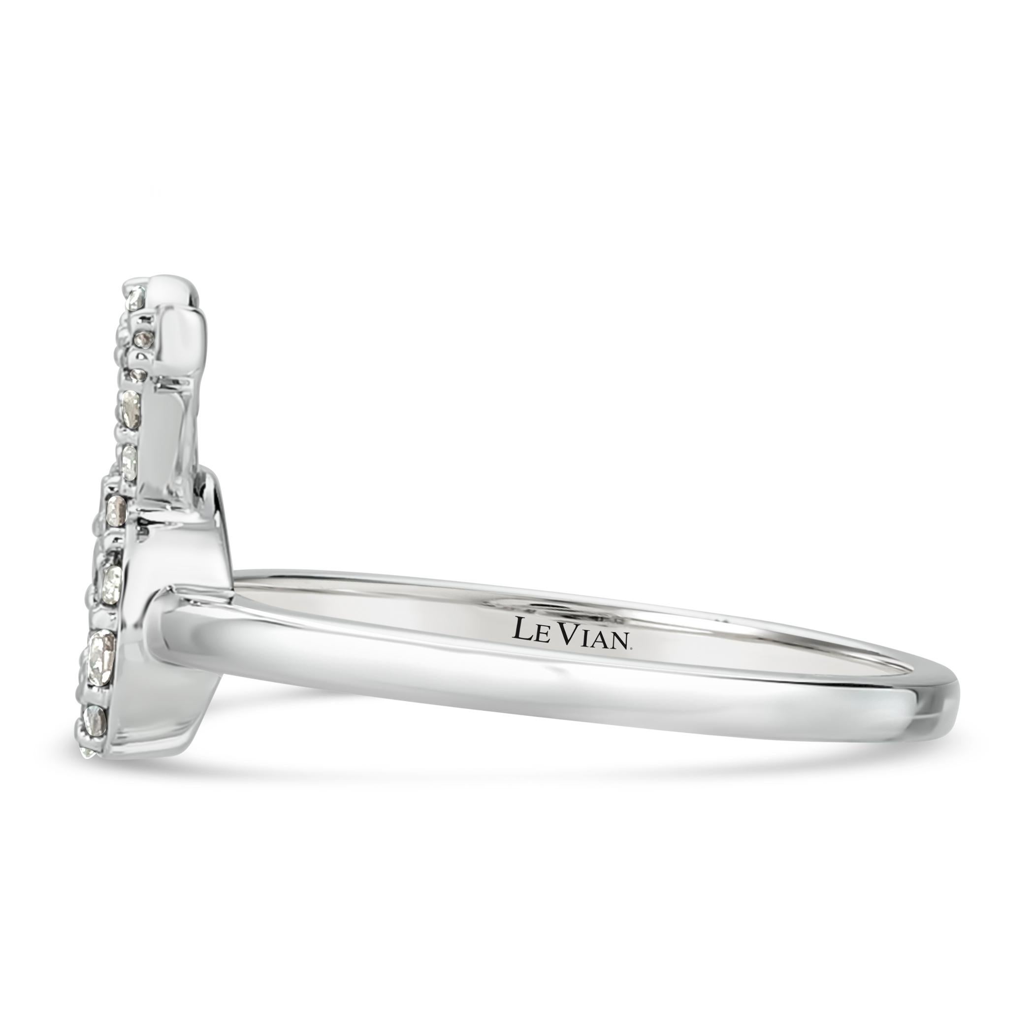 Levian 14K White Gold Champagne Diamond Zodiac Sign Fashion Ring Taurus Size 7
