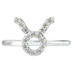 Le Vian 14K White Gold Champagne Diamond Zodiac Sign Fashion Ring Taurus