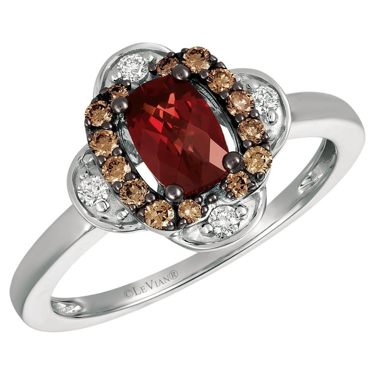 Levian 14K White Gold White Chocolate Diamond Quatrefoil Ring