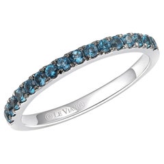 Anello LeVian in oro bianco 14 carati con gemma di Topazio Blu di Londra, di classe e grazioso, da cocktail