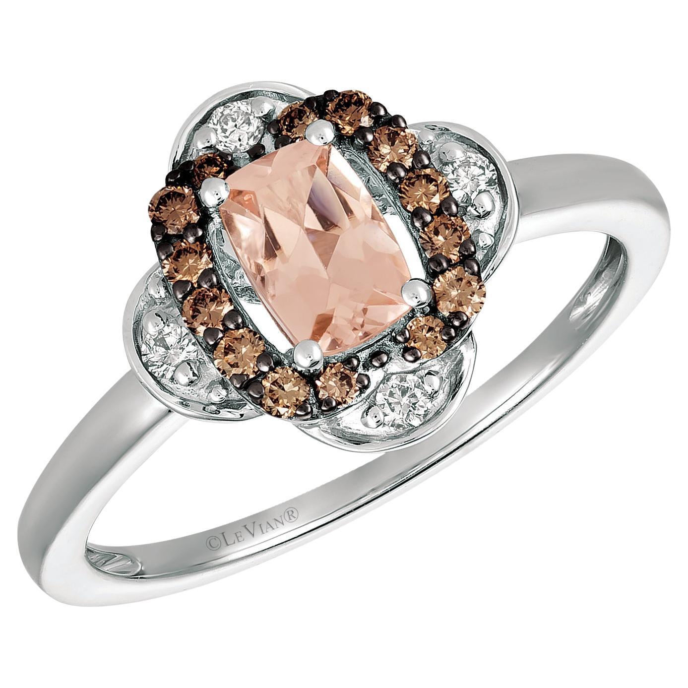 Levian 14K White Gold White Chocolate Diamond Quatrefoil Ring