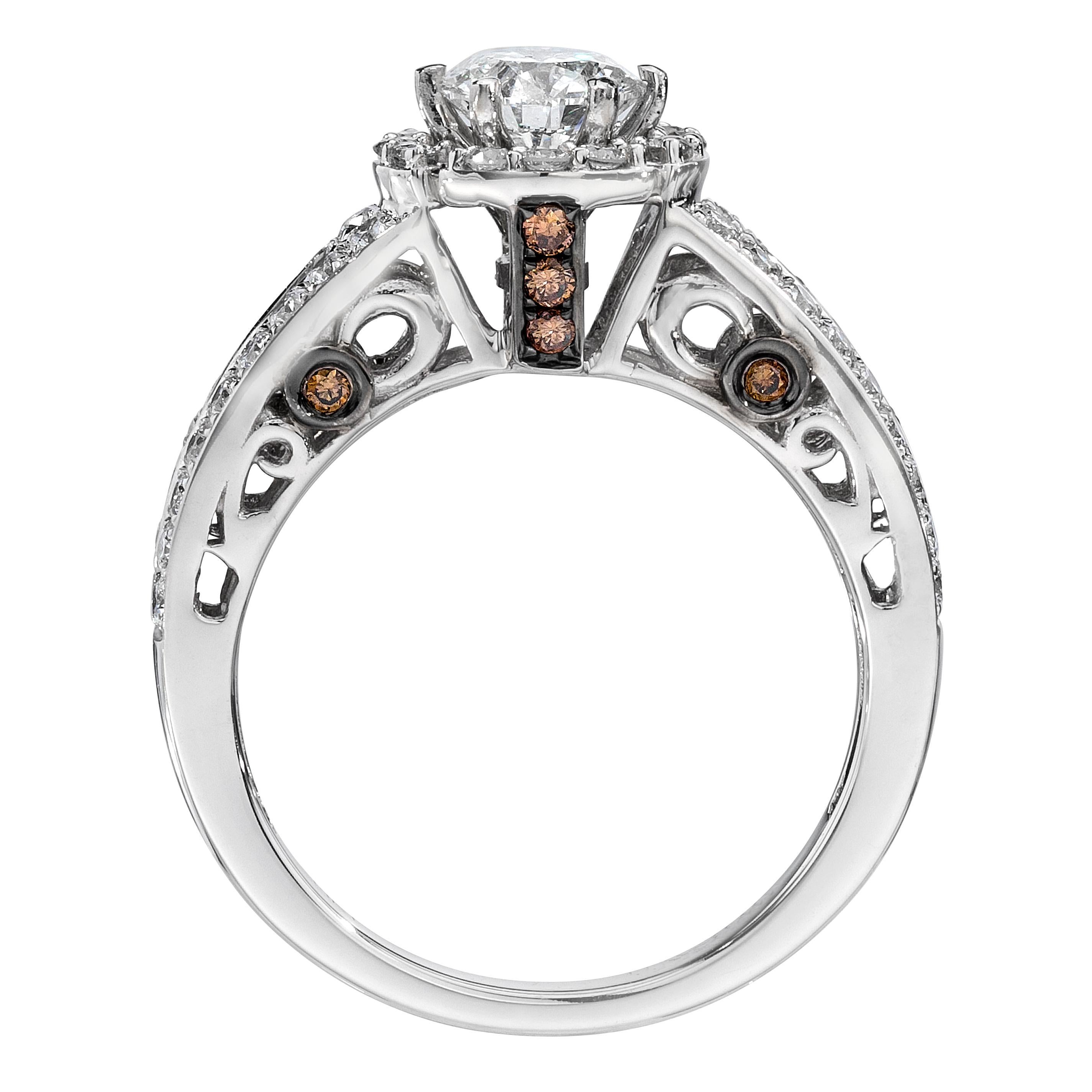Le Vian Bridal® Ring featuring 1 1/4 cts. Vanilla Diamonds® , 1/10 cts. Chocolate Diamonds® set in 14K Vanilla Gold®