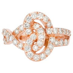 LeVian 14K White Gold Round Diamond Beautiful Fancy Pretty Classic Cocktail Ring