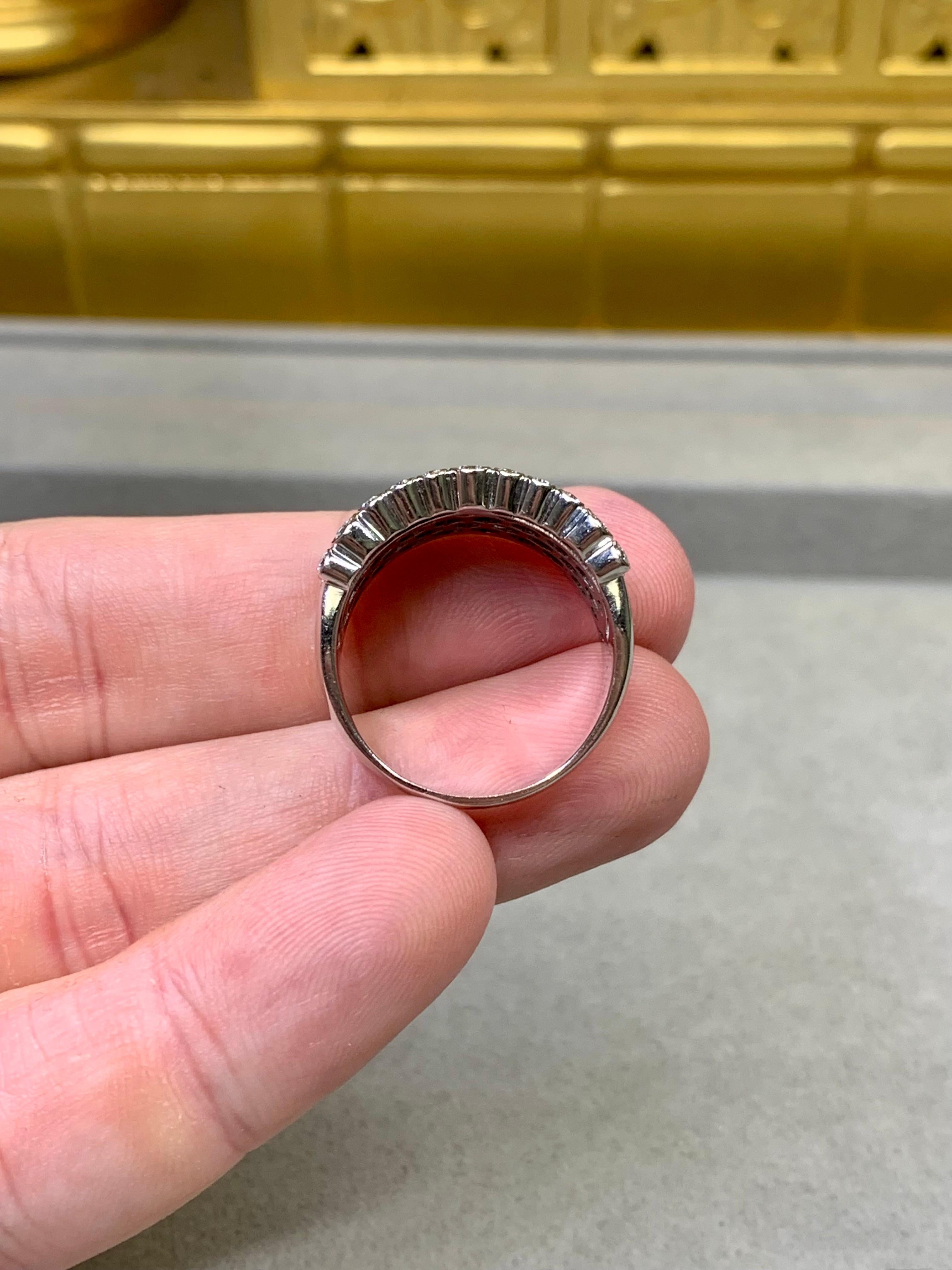LeVian 14K White Gold Sapphire Diamond Wide Band Bubble Cocktail Ring 4.50ctw For Sale 1