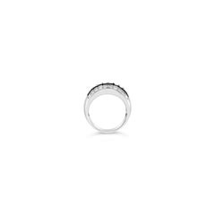 LeVian 14K White Gold Sapphire Princess Diamond Beautiful Classy Cocktail Ring