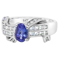 Levian 14K White Gold Tanzanite Princess Cut Diamond Fashion Ring